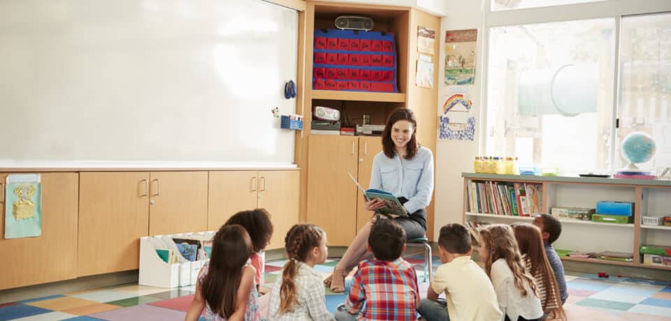 kindergarten activities of children with teacher for child's development