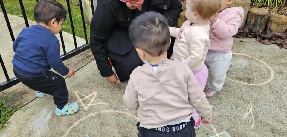 blooming buds children playing